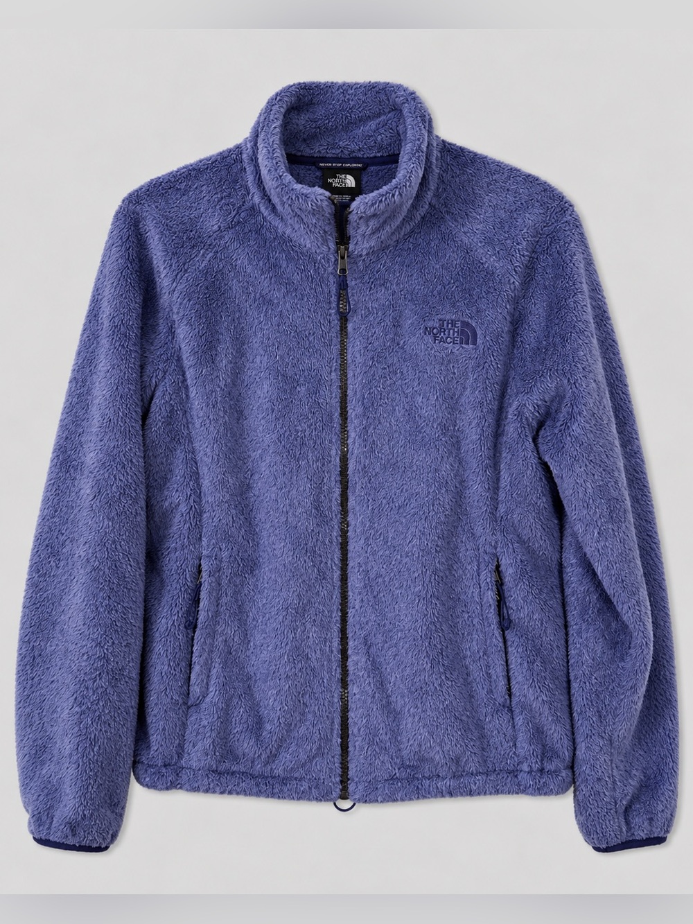 The North Face Womens Osito Jacket Medium High Pile Fuzzy Fleece Full Zip Purple
